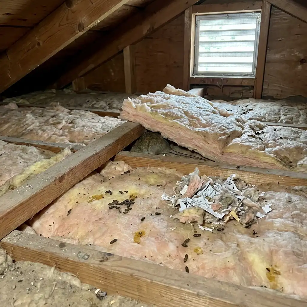 attic cleanup after rodents Burbank CA contaminated insulation